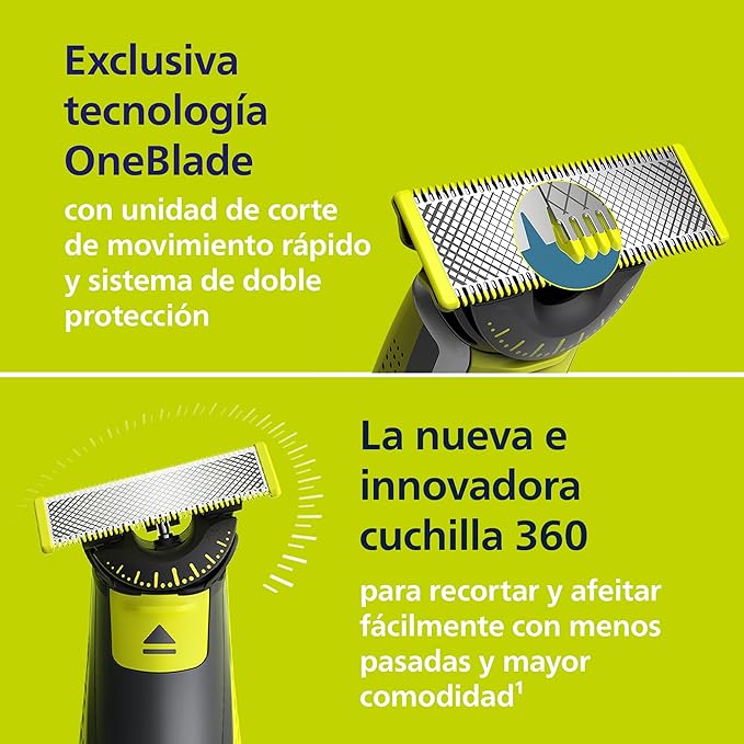 OneBlade 360 Afeitadora Multifuncional – Corte, Perfilado y Afeitado 5 en 1
